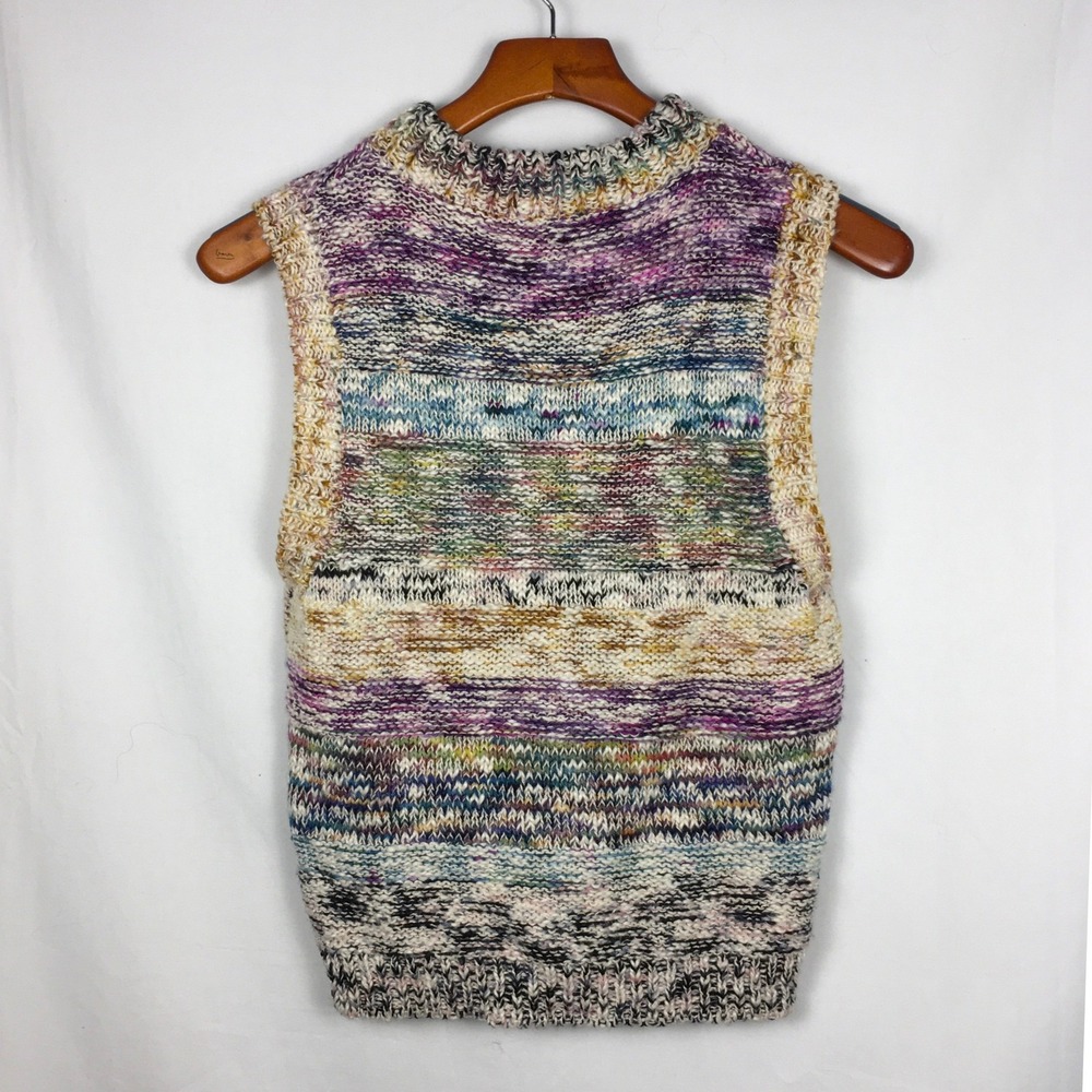 Ulla Johnson Zenna Handmade Knit Sweater Vest Cotton Merino Wool M/L - Picture 3 of 6